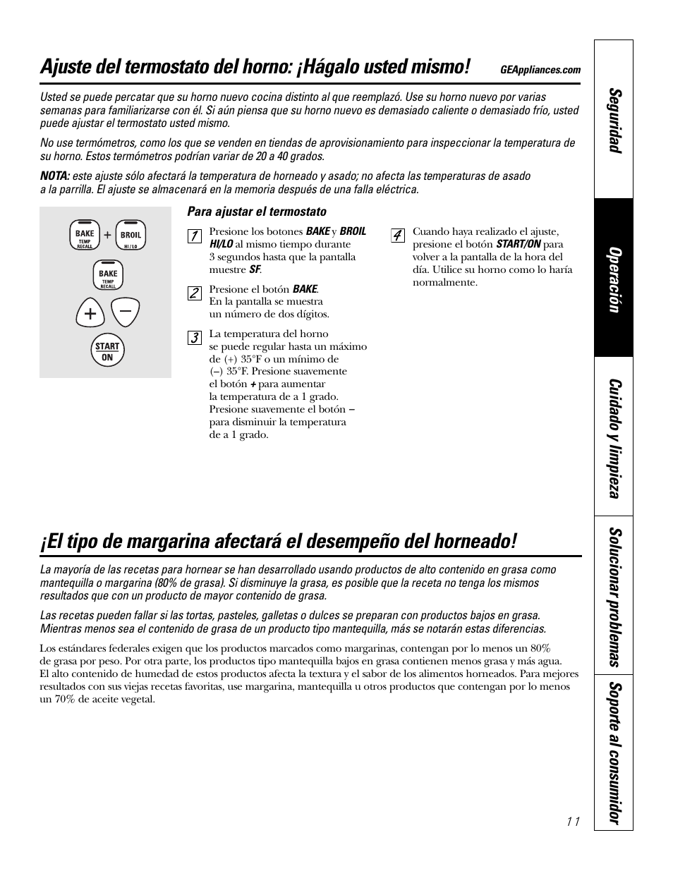 Termostato | GE JKS1027 User Manual | Page 33 / 44