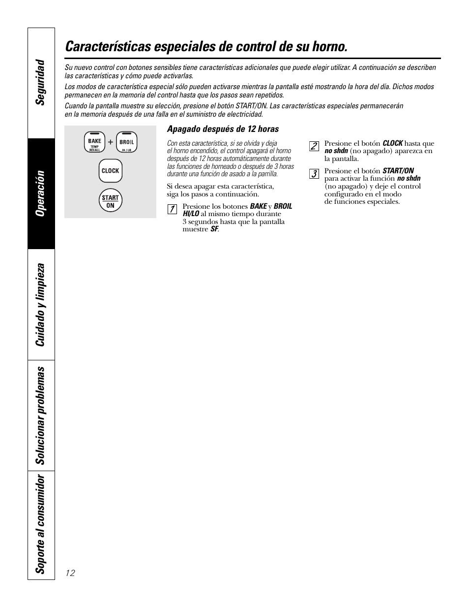 Funciones especiales, Características especiales de control de su horno | GE JKS1027 User Manual | Page 34 / 44