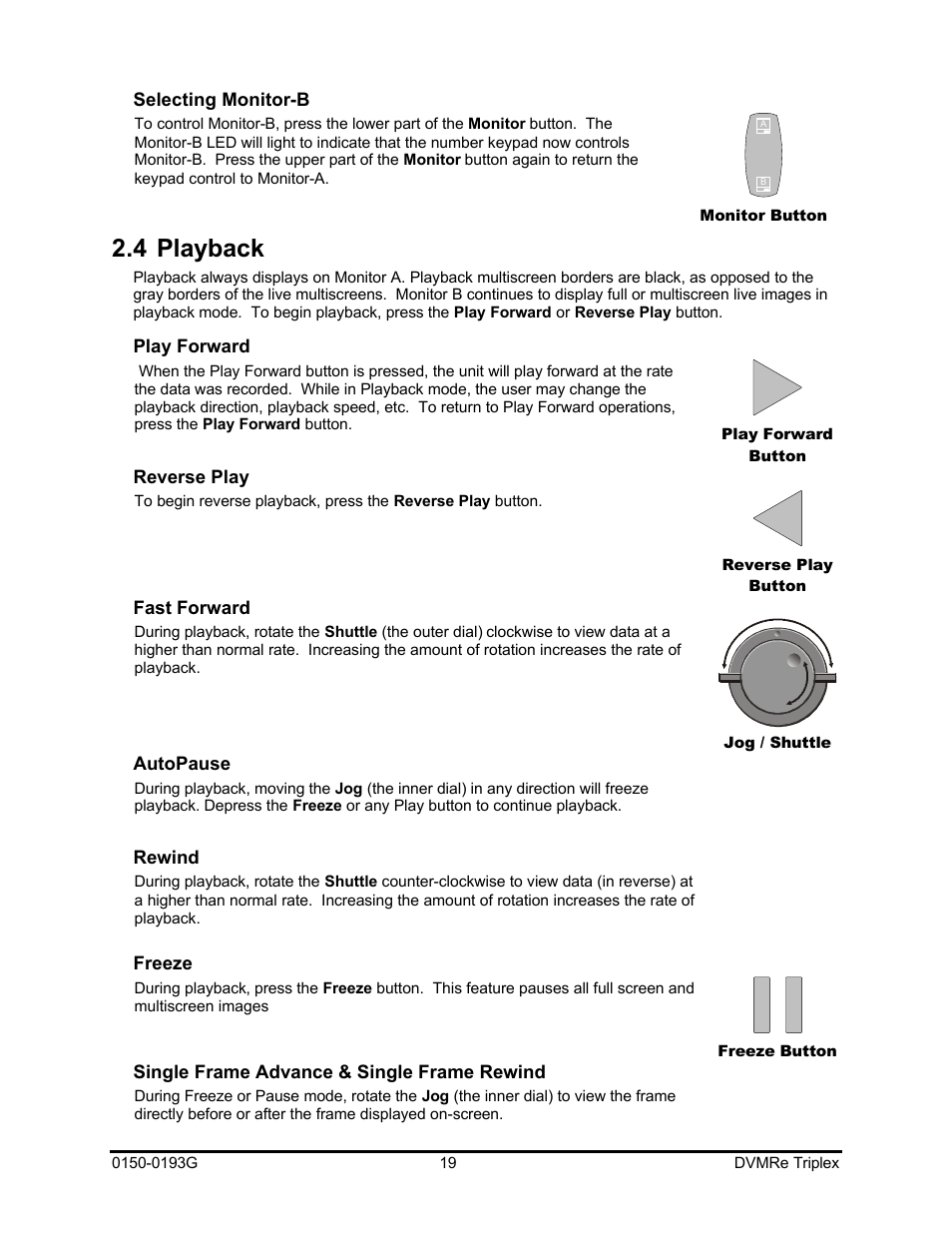 4 playback | GE Security DVMRe Triplex 0150-0193G User Manual | Page 19 / 94