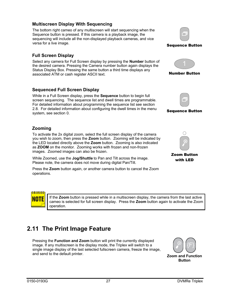 11 the print image feature | GE Security DVMRe Triplex 0150-0193G User Manual | Page 27 / 94