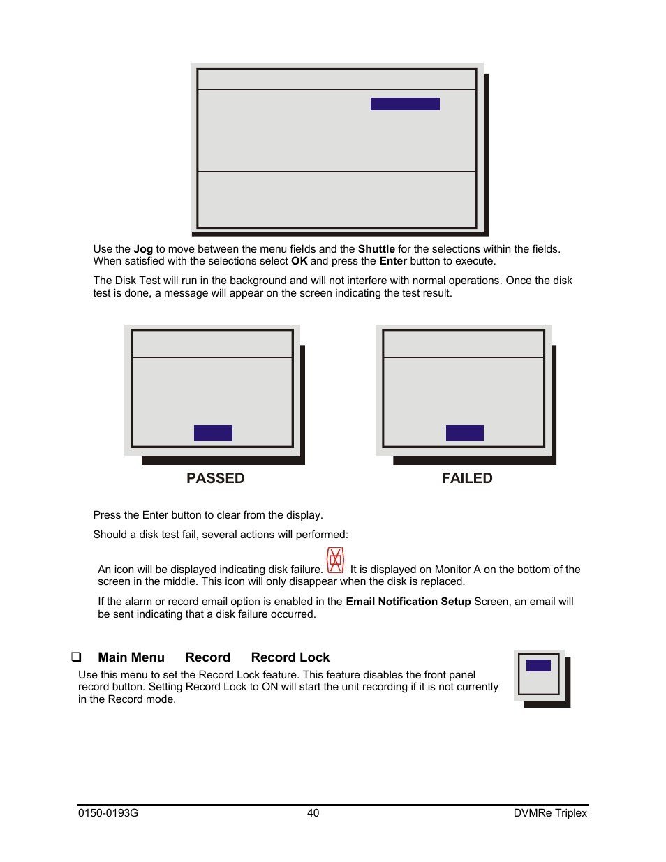 Passed failed | GE Security DVMRe Triplex 0150-0193G User Manual | Page 40 / 94