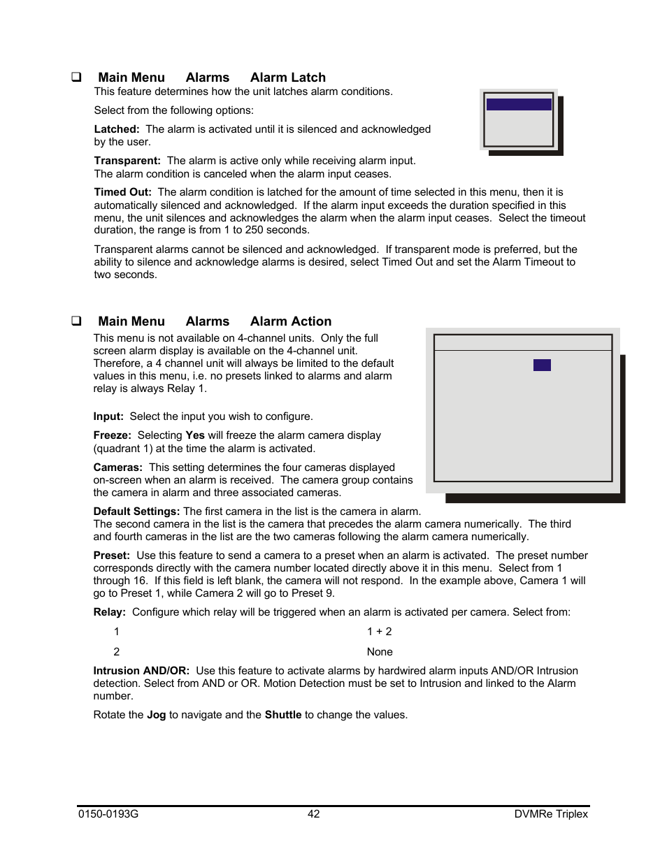 GE Security DVMRe Triplex 0150-0193G User Manual | Page 42 / 94