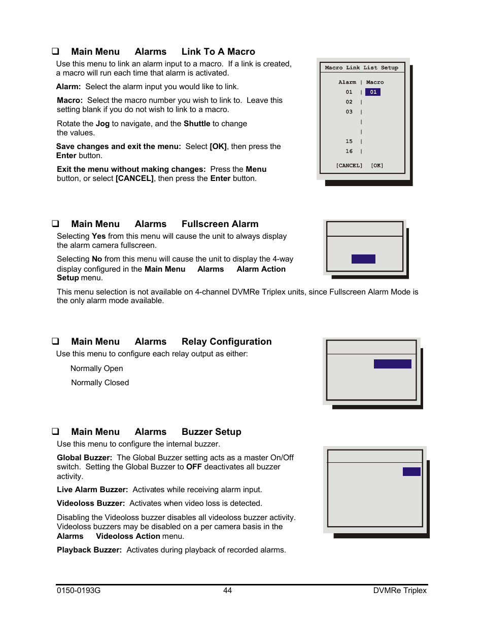 GE Security DVMRe Triplex 0150-0193G User Manual | Page 44 / 94