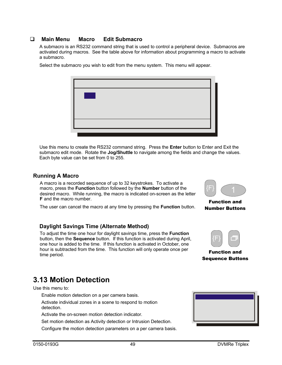 13 motion detection | GE Security DVMRe Triplex 0150-0193G User Manual | Page 49 / 94