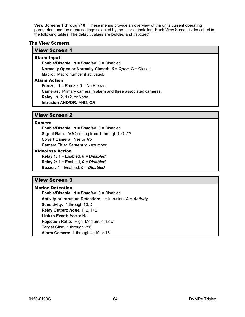GE Security DVMRe Triplex 0150-0193G User Manual | Page 64 / 94
