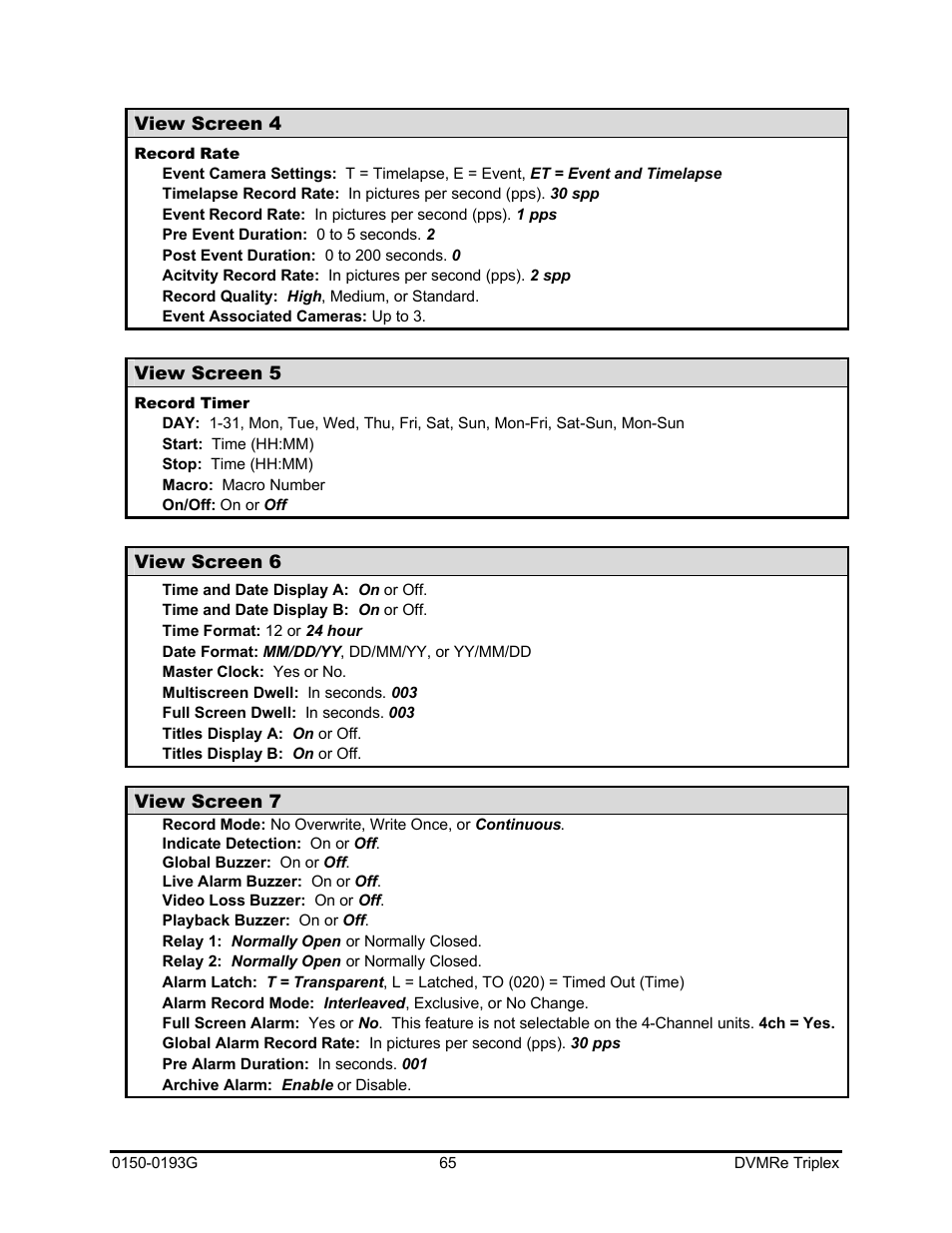GE Security DVMRe Triplex 0150-0193G User Manual | Page 65 / 94