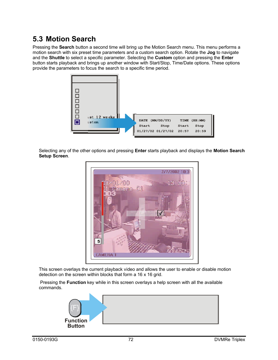 3 motion search | GE Security DVMRe Triplex 0150-0193G User Manual | Page 72 / 94