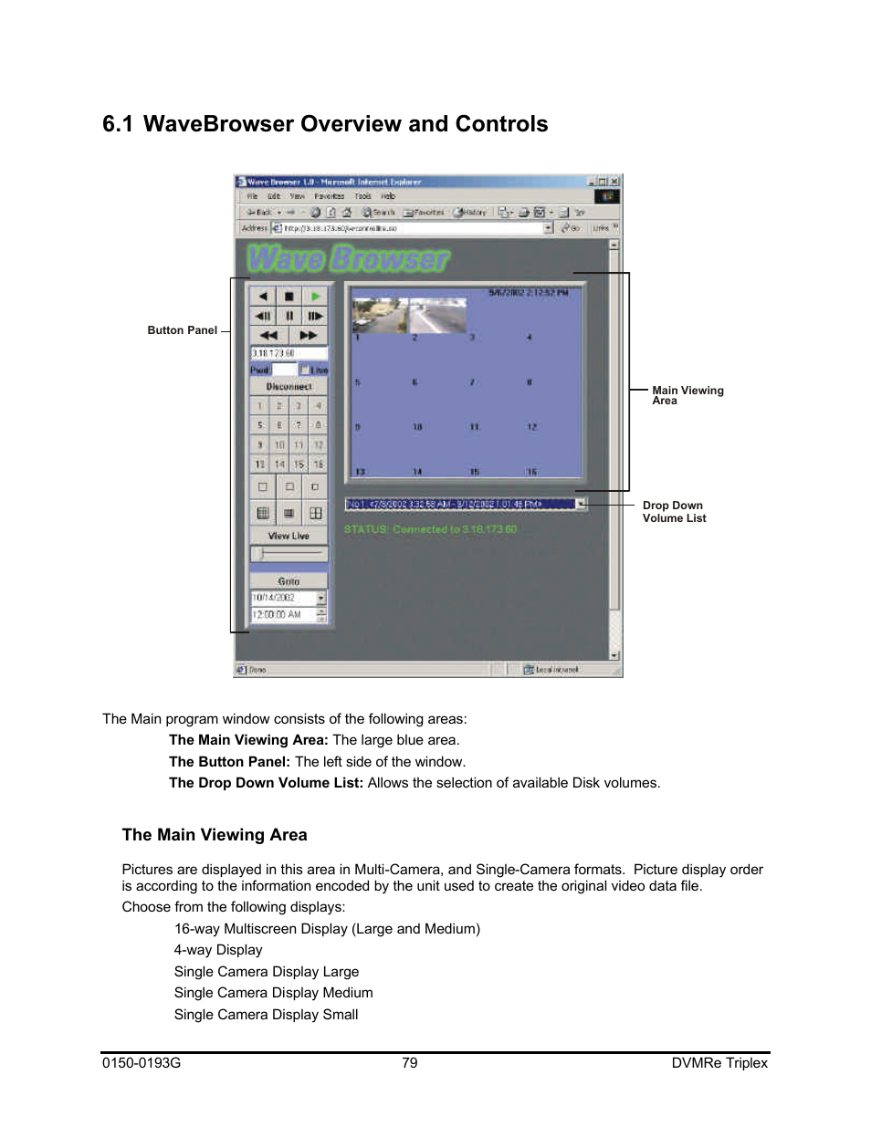 1 wavebrowser overview and controls | GE Security DVMRe Triplex 0150-0193G User Manual | Page 79 / 94