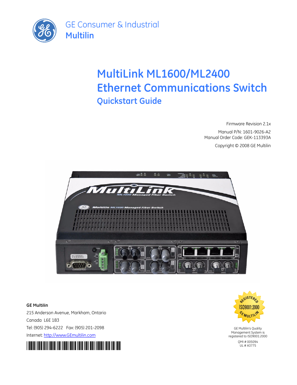 GE ML2400 User Manual | 62 pages