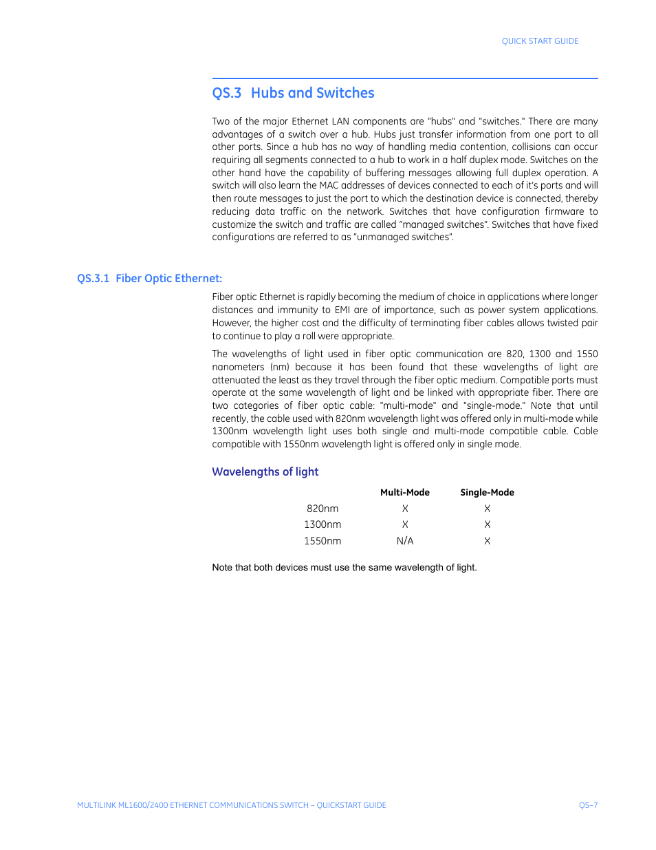 Qs.3 hubs and switches, Qs.3.1 fiber optic ethernet, Iber | Ptic, Thernet, Qs-7 | GE ML2400 User Manual | Page 11 / 62