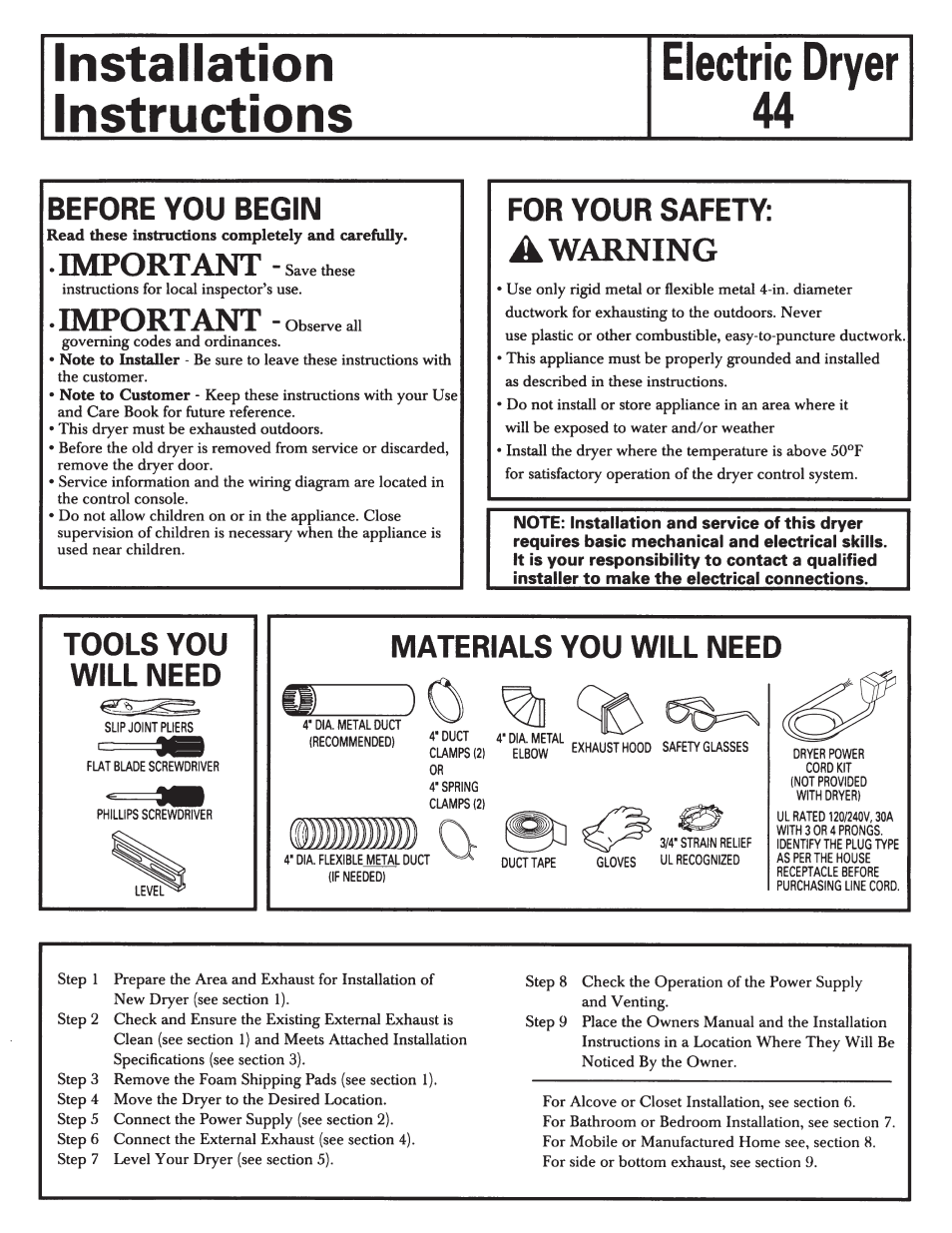 GE 500A187P044 User Manual | 8 pages