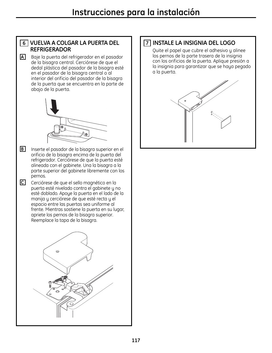 Instrucciones para la instalación | GE 200D9366P019 User Manual | Page 117 / 136