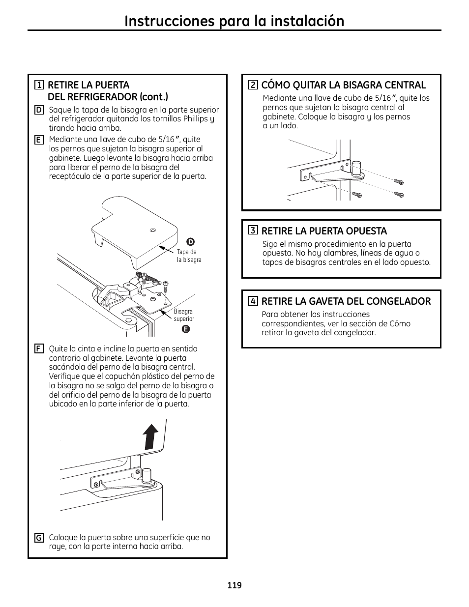 Instrucciones para la instalación | GE 200D9366P019 User Manual | Page 119 / 136