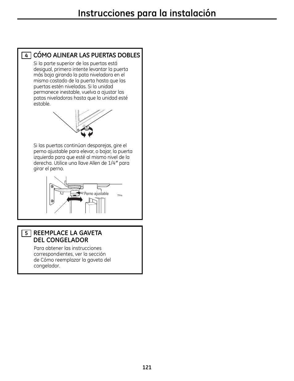 Instrucciones para la instalación | GE 200D9366P019 User Manual | Page 121 / 136