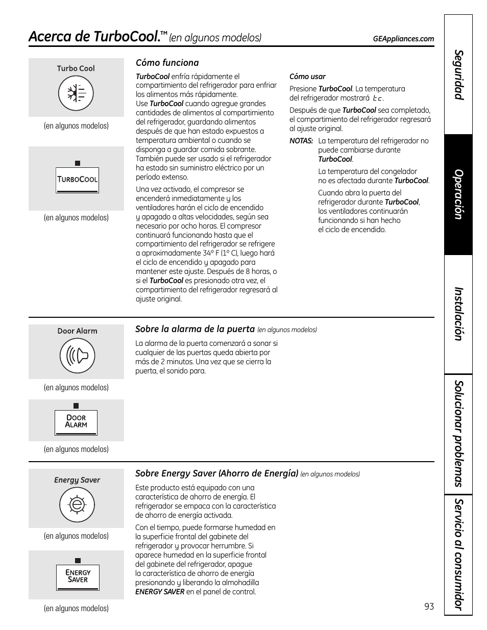 Acerca de turbocool | GE 200D9366P019 User Manual | Page 93 / 136