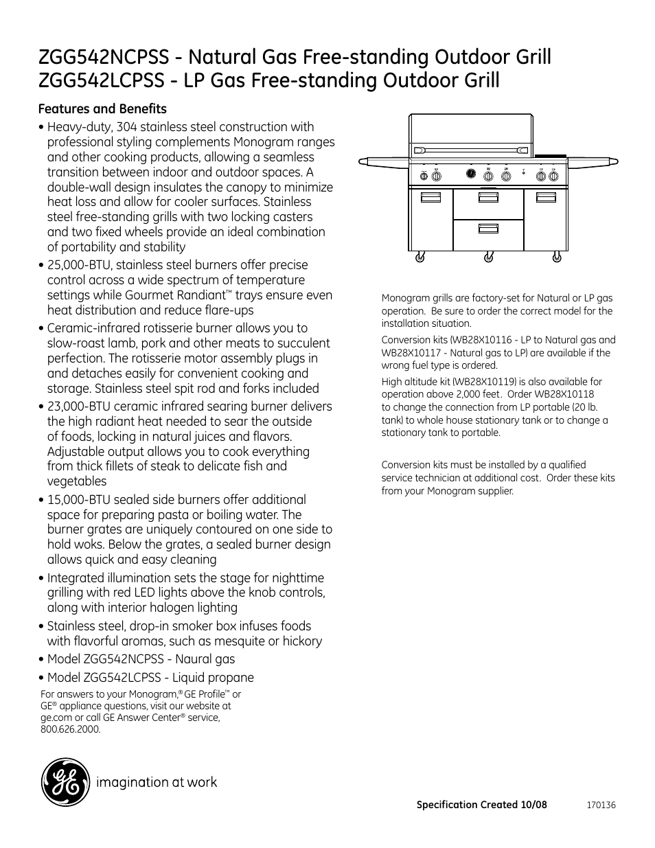 GE ZGG542NCPSS User Manual | Page 2 / 2