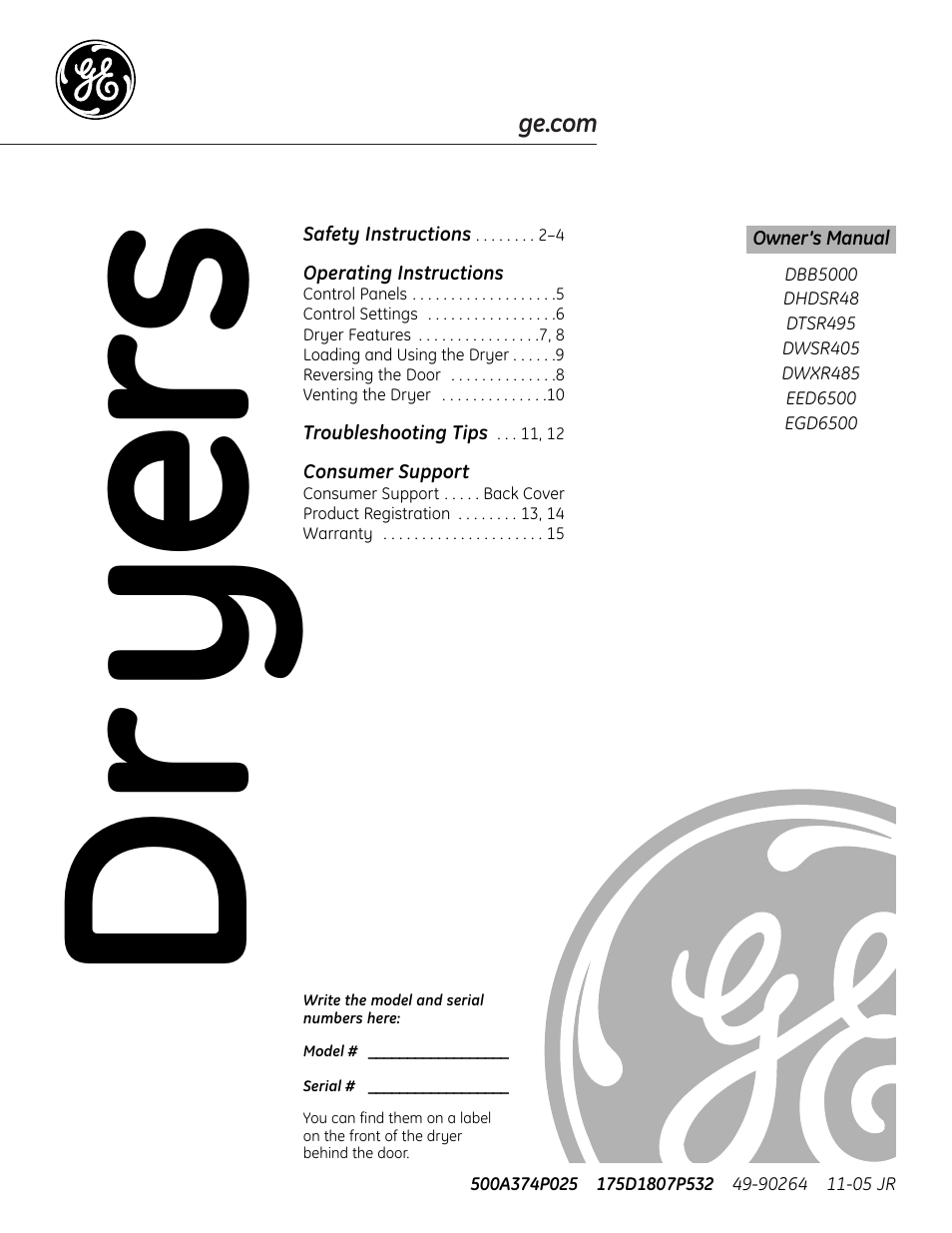 GE DBB5000 User Manual | 16 pages