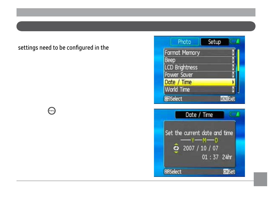 Setting date/time and language | GE E1035 User Manual | Page 27 / 106