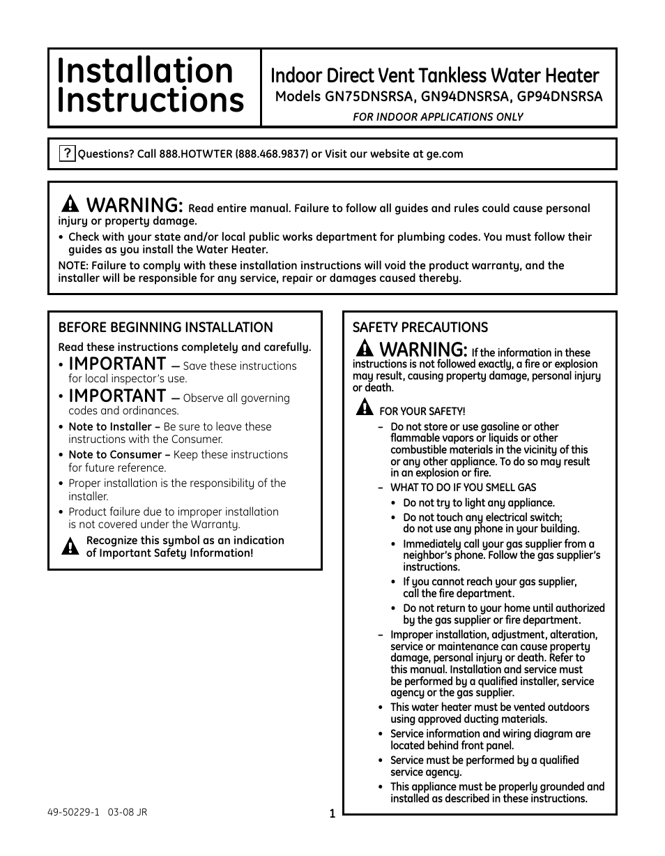 GE GN75DNSRSA User Manual | 28 pages