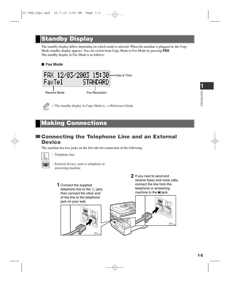 Making connections, Standby display | GE D780 User Manual | Page 14 / 94