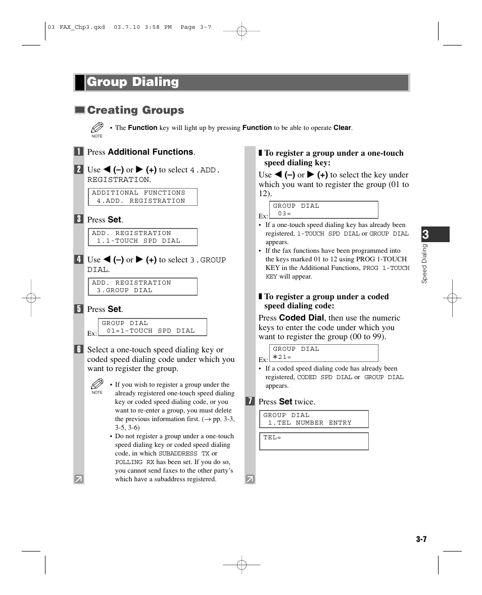 Group dialing, Creating groups | GE D780 User Manual | Page 30 / 94