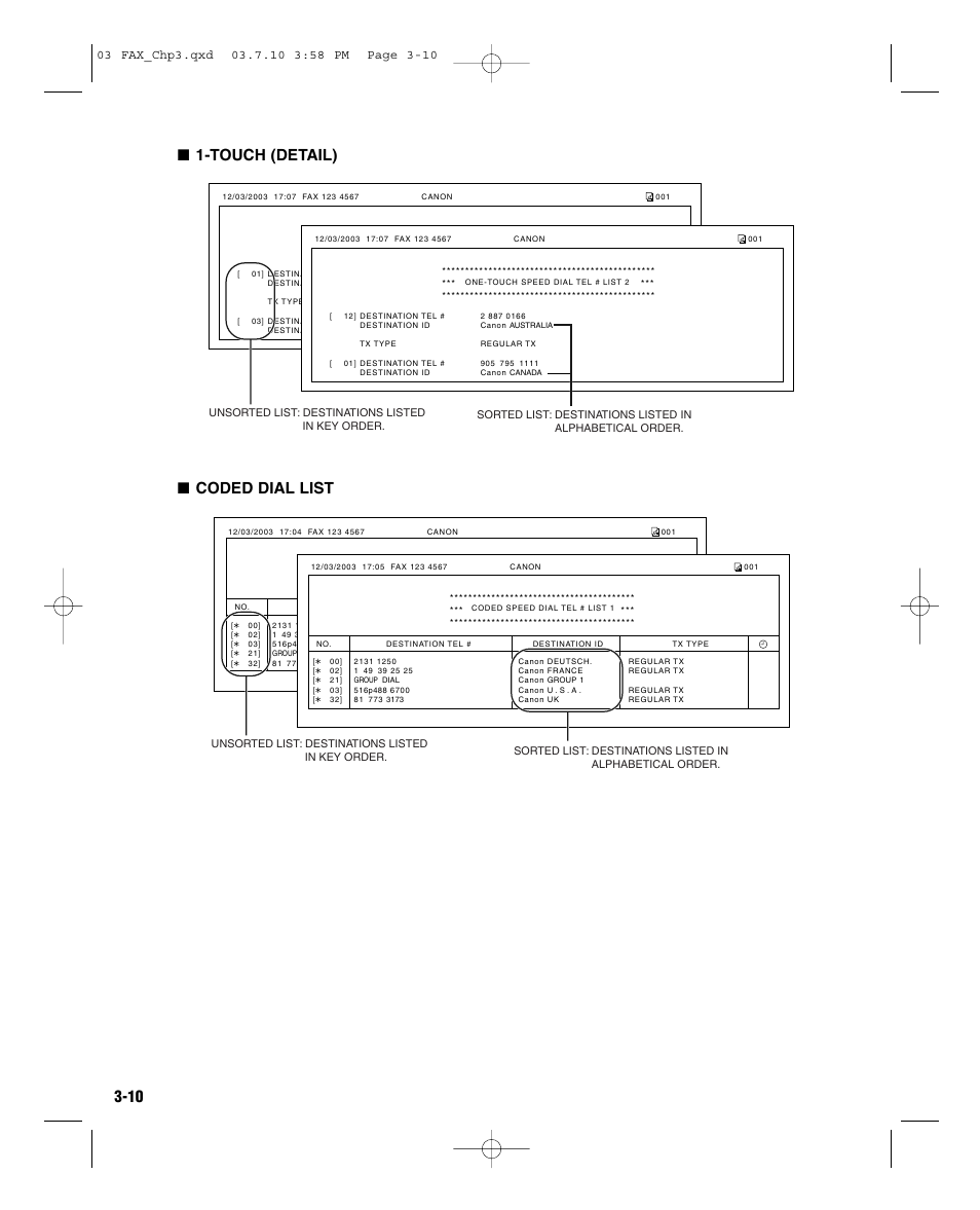 10 ■ 1-touch (detail) ■ coded dial list | GE D780 User Manual | Page 33 / 94