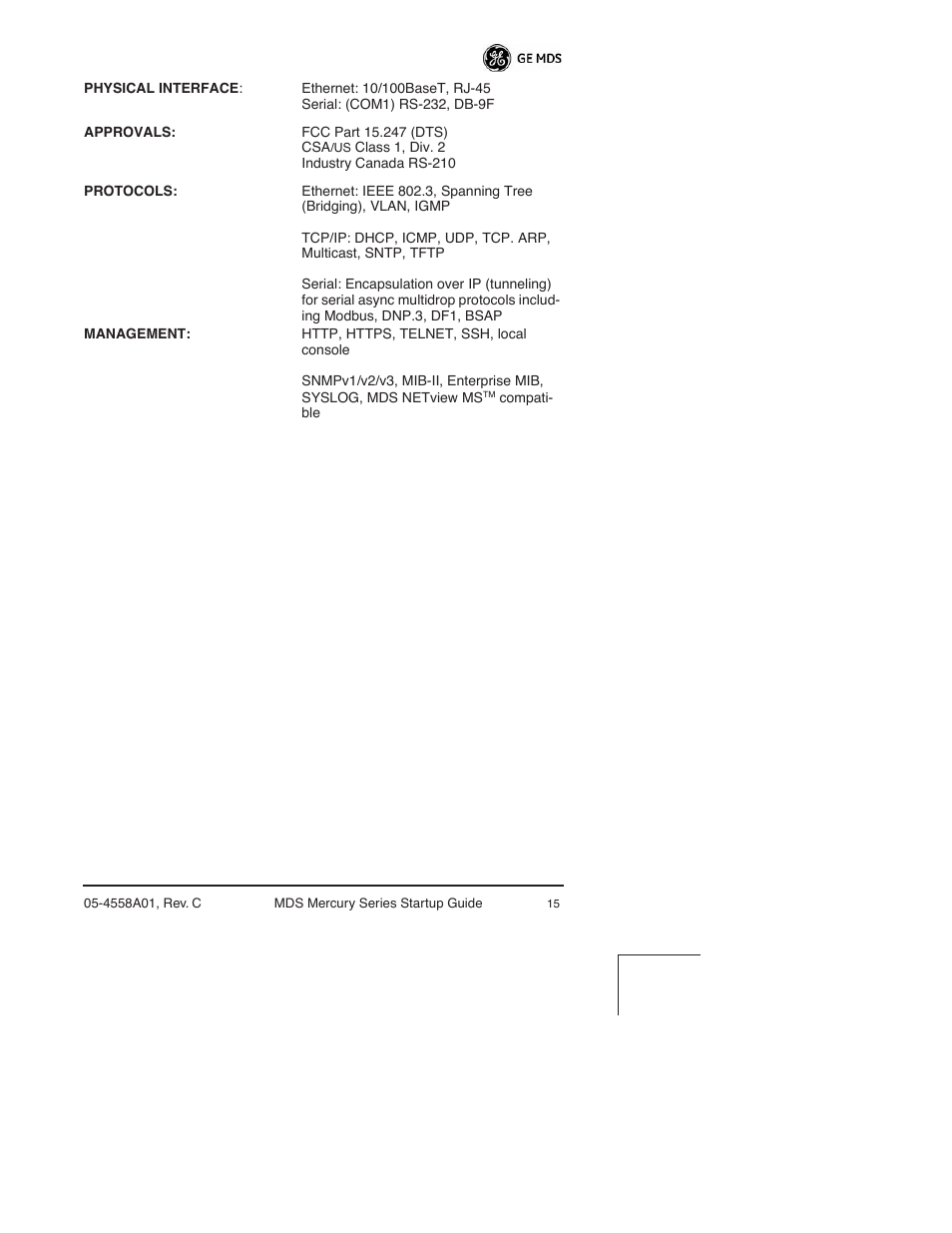 GE MDS 05-4558A01 User Manual | Page 18 / 20