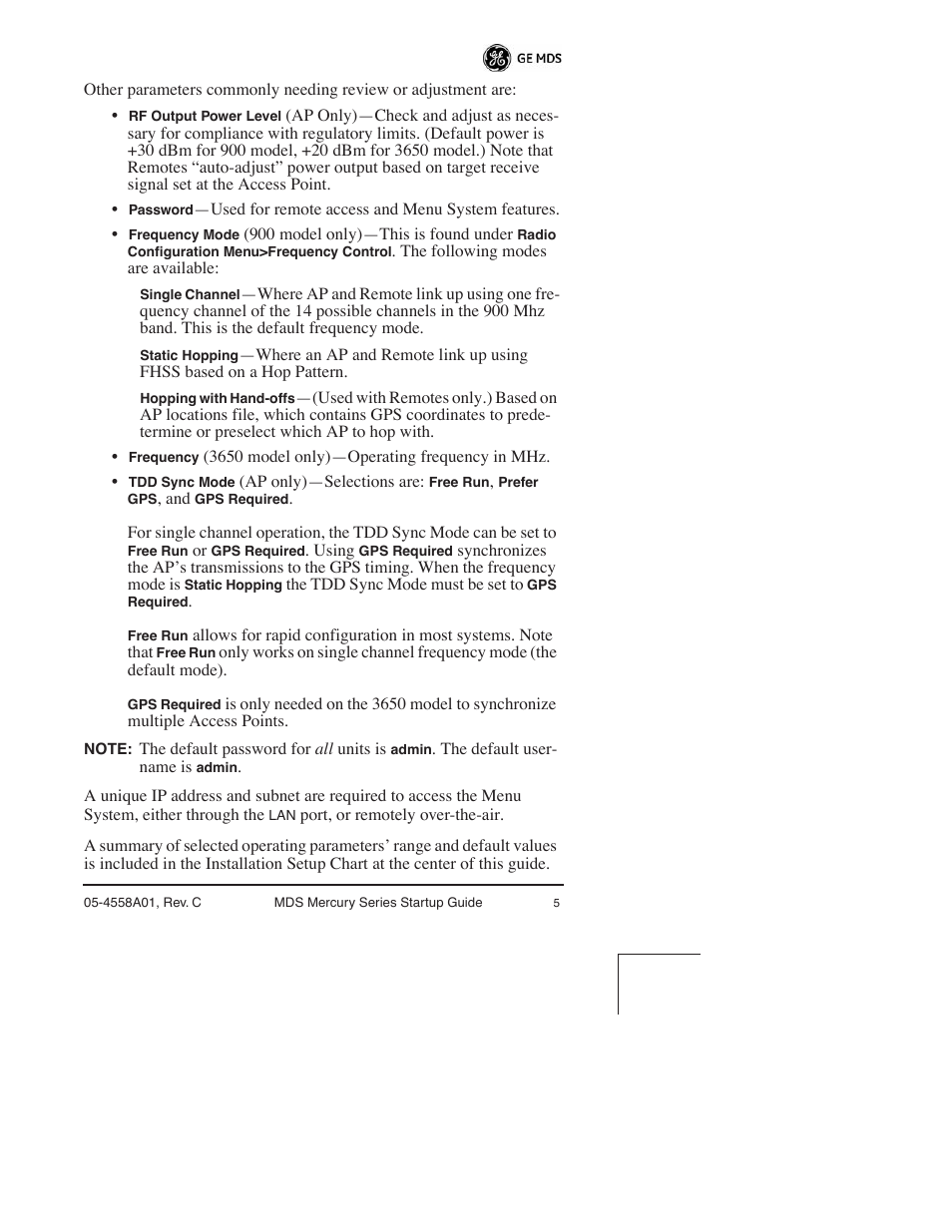 GE MDS 05-4558A01 User Manual | Page 6 / 20