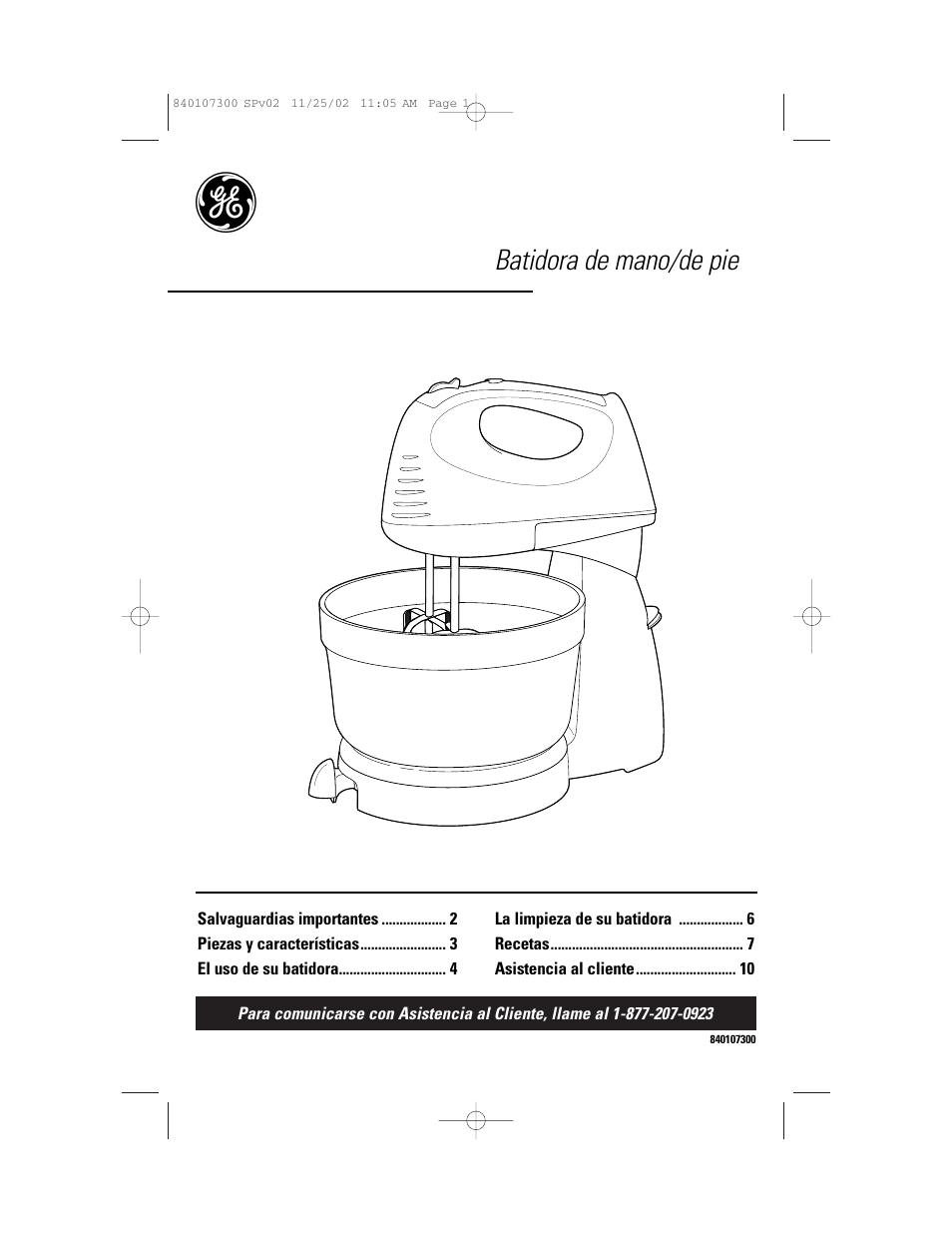 Batidora de mano/de pie | GE 106772 User Manual | Page 11 / 20