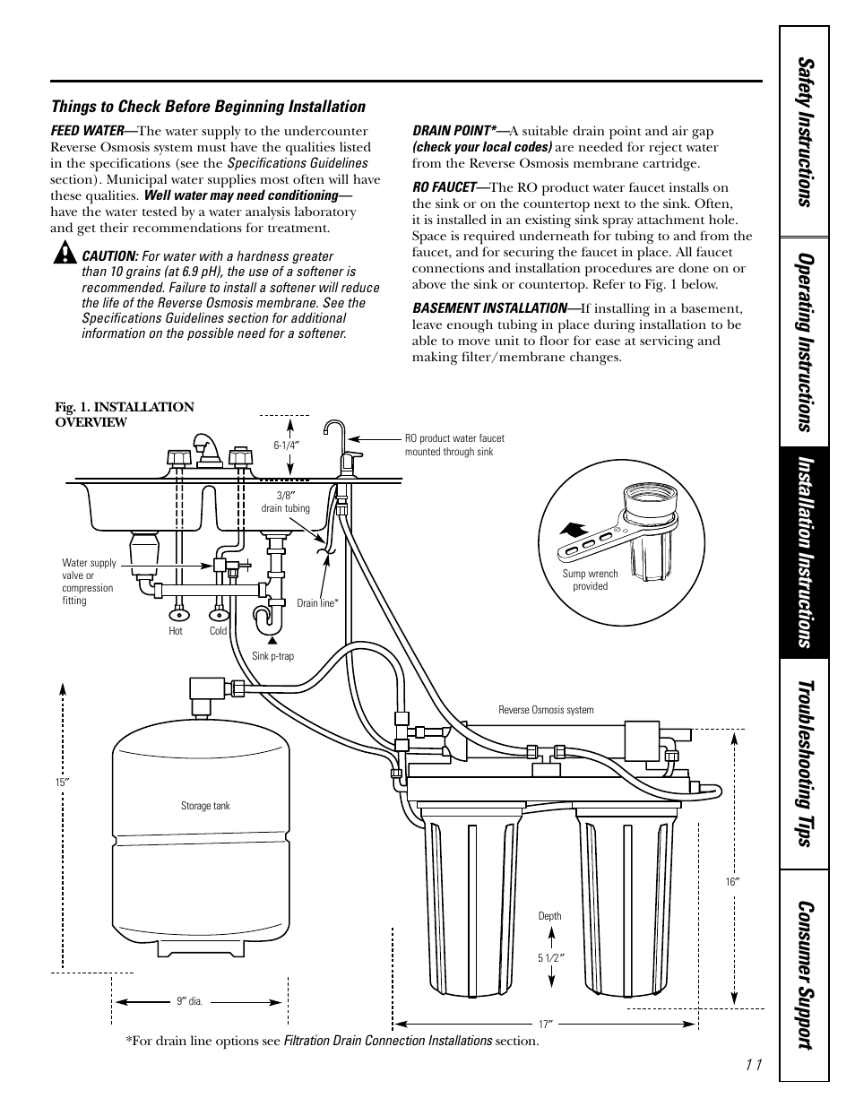 Before beginning installation | GE GXRV10ABL01 User Manual | Page 11 / 72