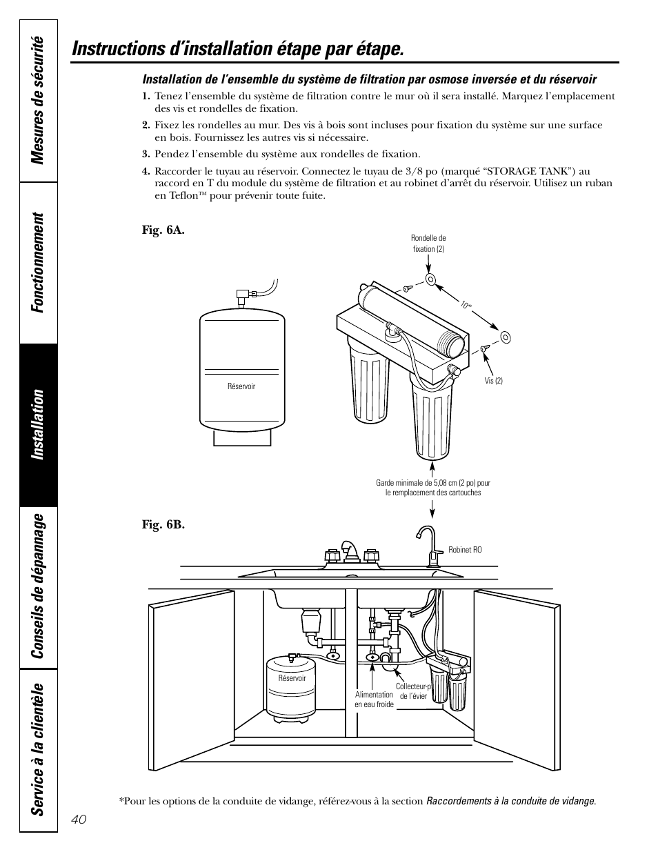 Installation de l’ensemble du système, Instructions d’installation étape par étape | GE GXRV10ABL01 User Manual | Page 40 / 72