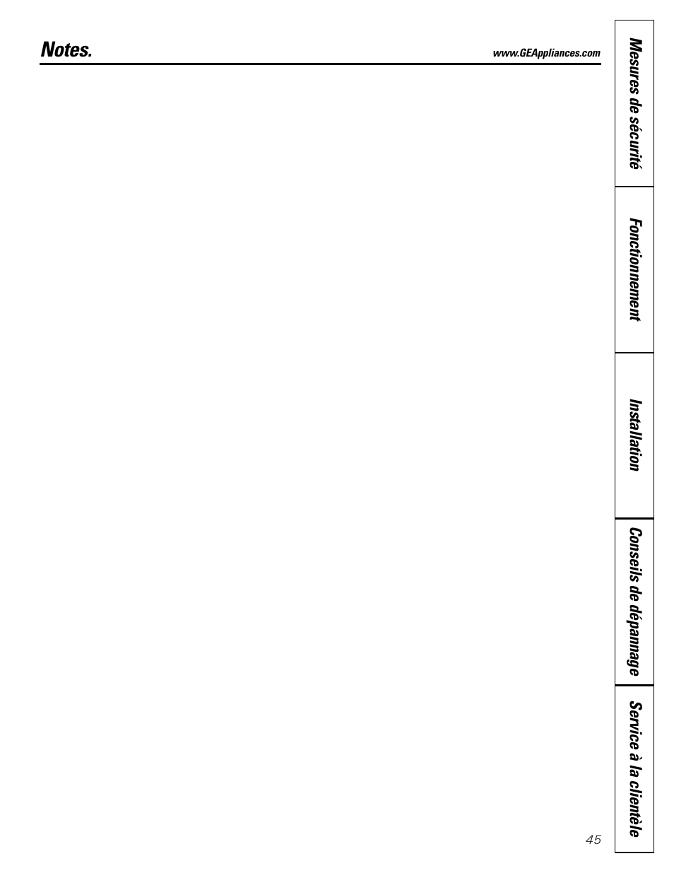 GE GXRV10ABL01 User Manual | Page 45 / 72