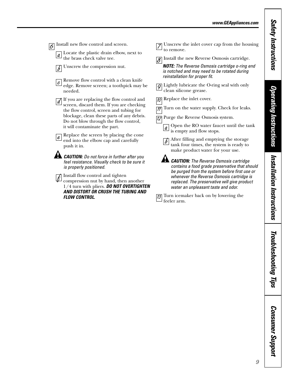 GE GXRV10ABL01 User Manual | Page 9 / 72