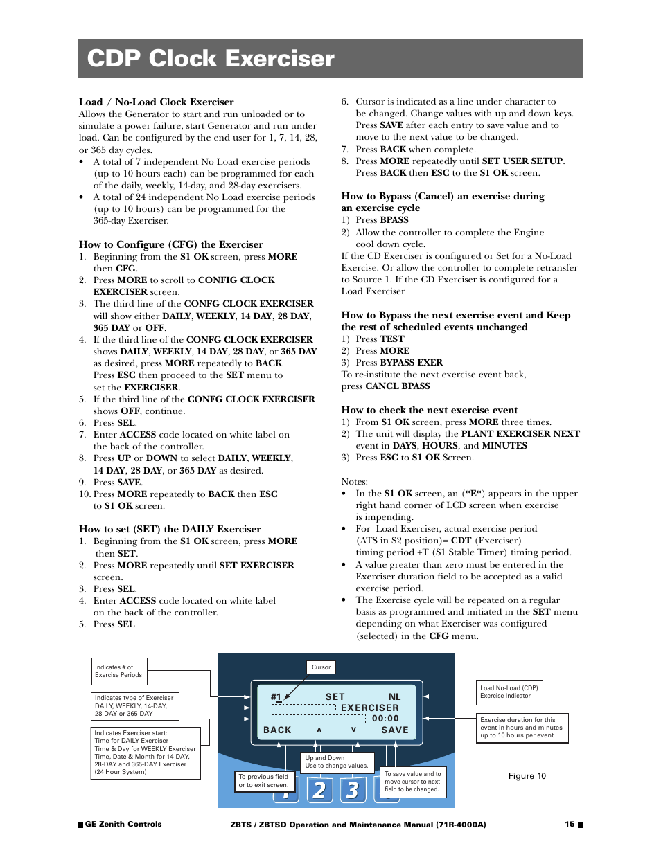 Cdp clock exerciser | GE ZBTSD User Manual | Page 17 / 32