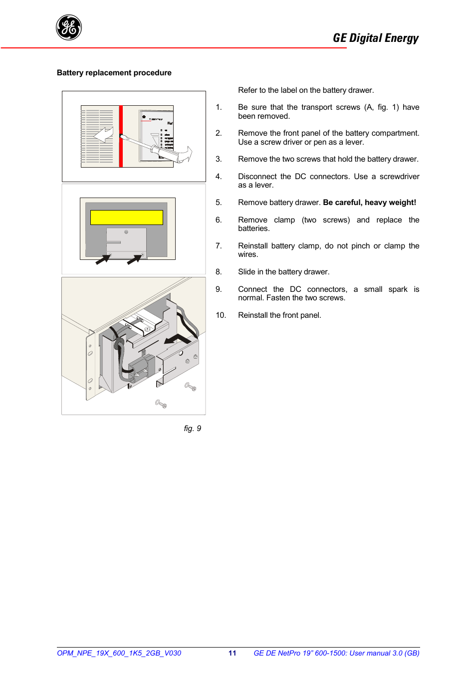 Ge digital energy | GE 600 - 1500 VA User Manual | Page 12 / 14