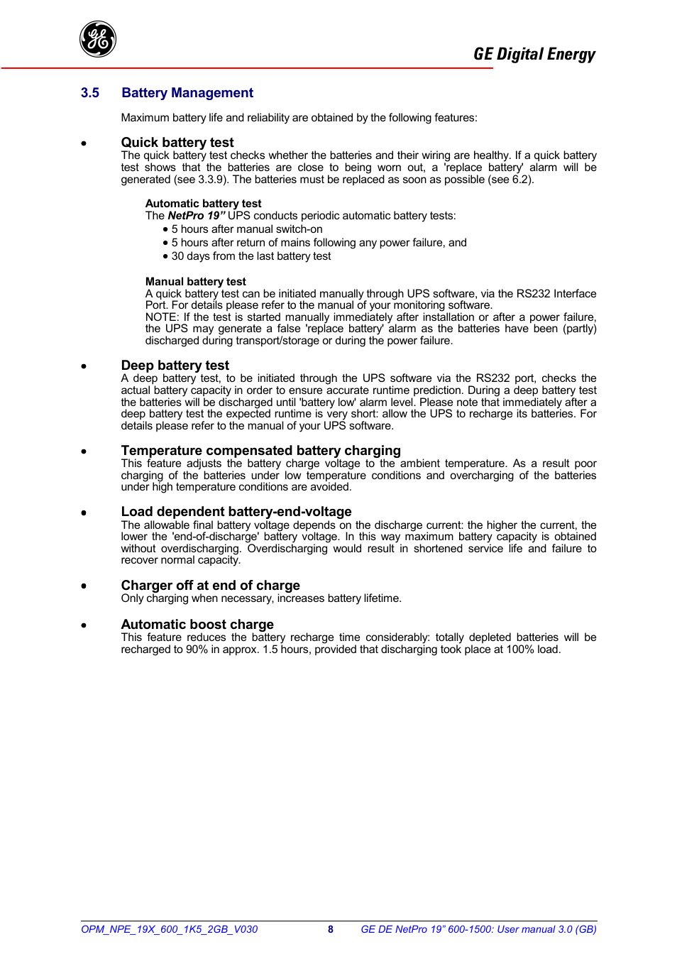 Ge digital energy | GE 600 - 1500 VA User Manual | Page 9 / 14