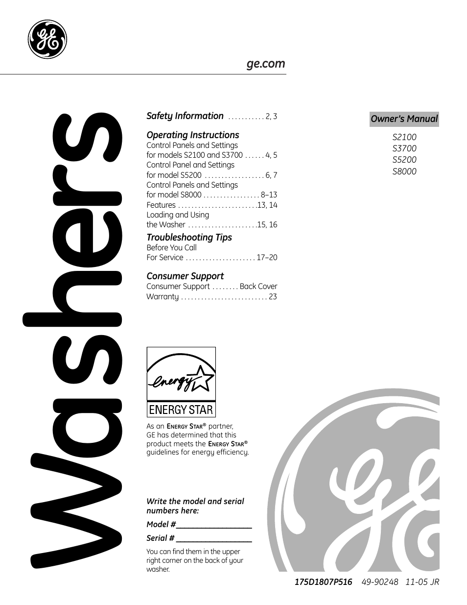 GE S8000 User Manual | 24 pages