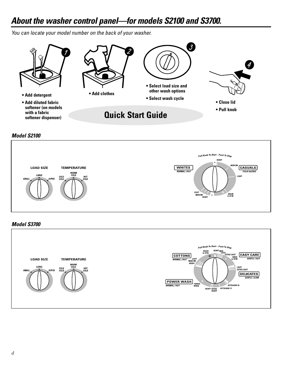 Operating instructions | GE S8000 User Manual | Page 4 / 24