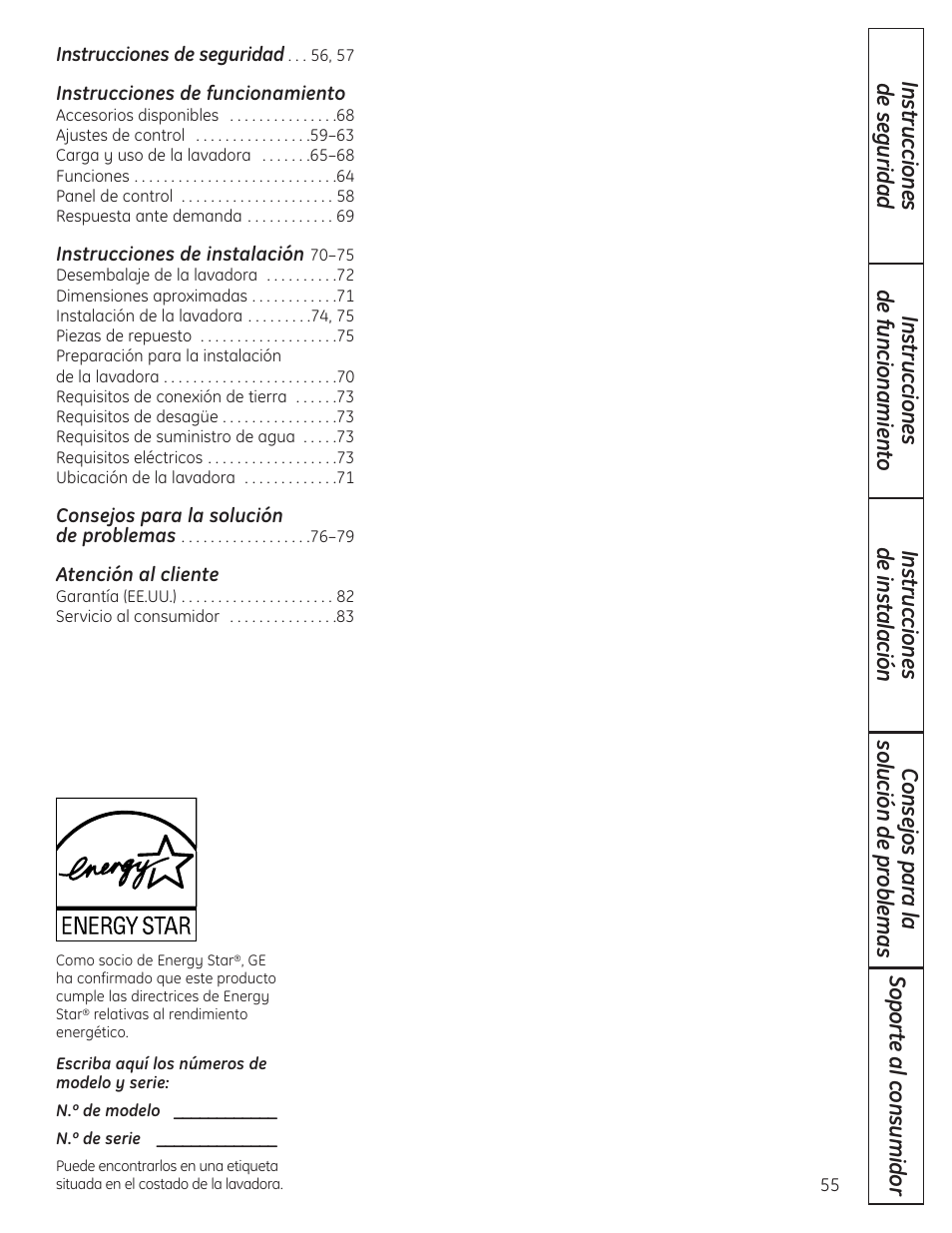 Español, Instrucciones de funcionamiento, Atención al cliente | GE Profile WPDH8910K User Manual | Page 55 / 84