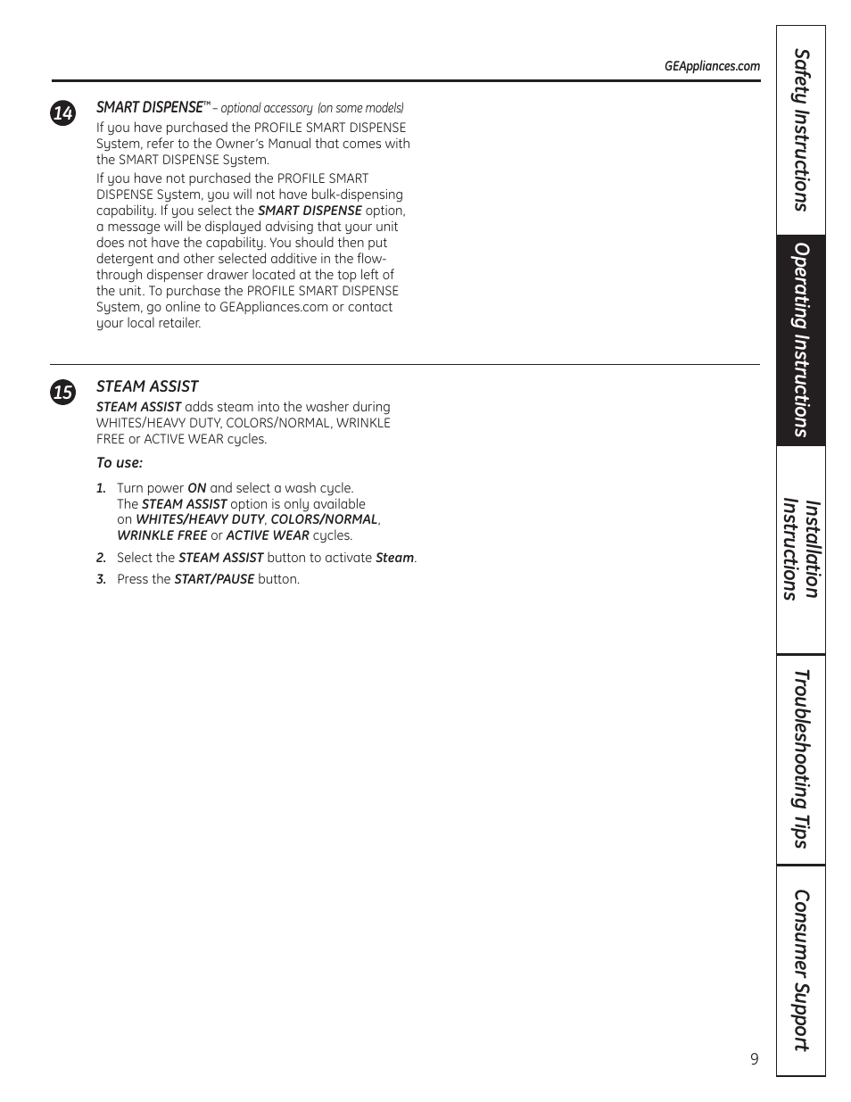 GE Profile WPDH8910K User Manual | Page 9 / 84