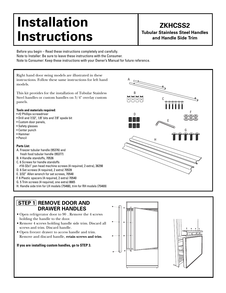 GE ZKHCSS2 User Manual | 4 pages