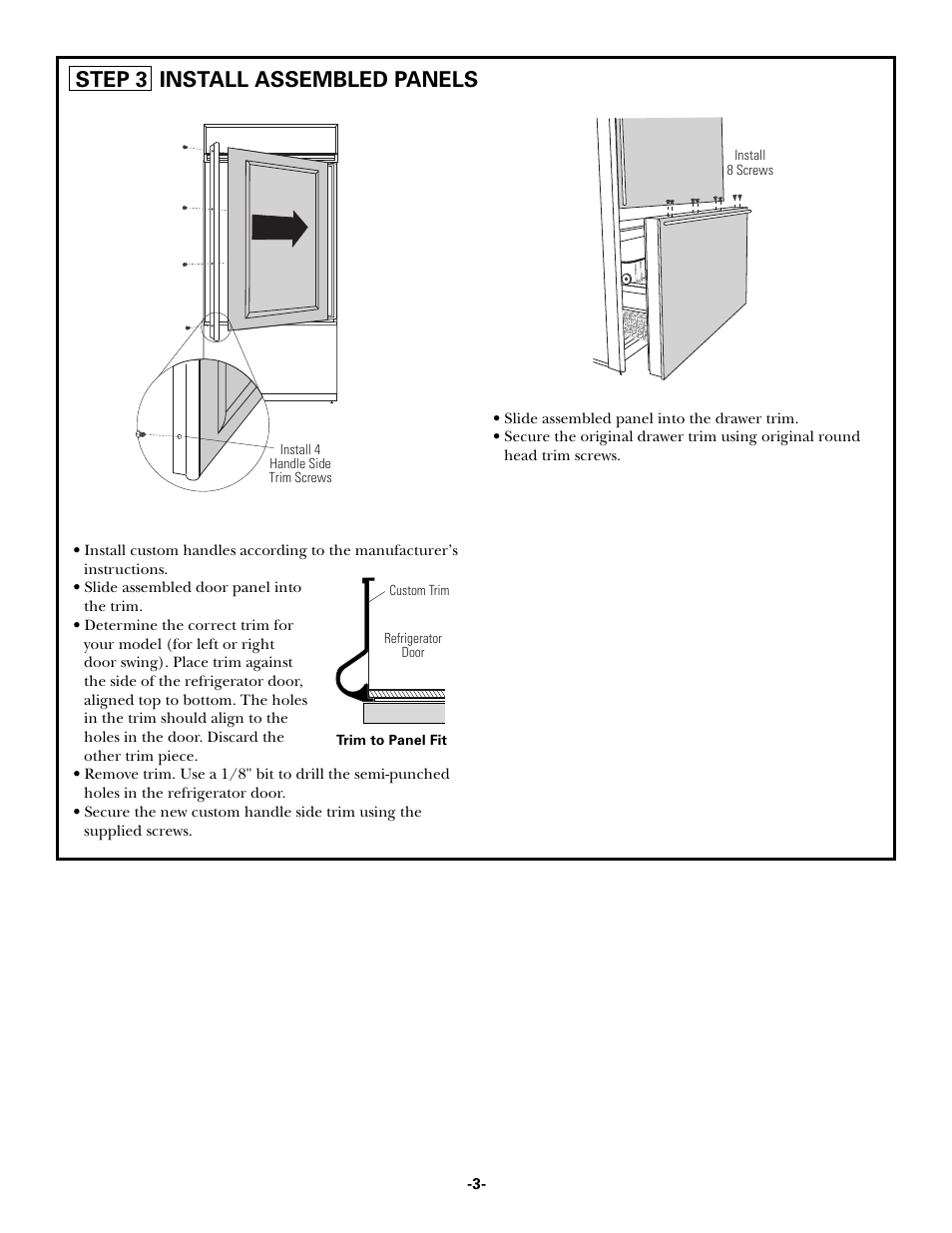 Step 3 install assembled panels | GE ZKHCSS2 User Manual | Page 3 / 4