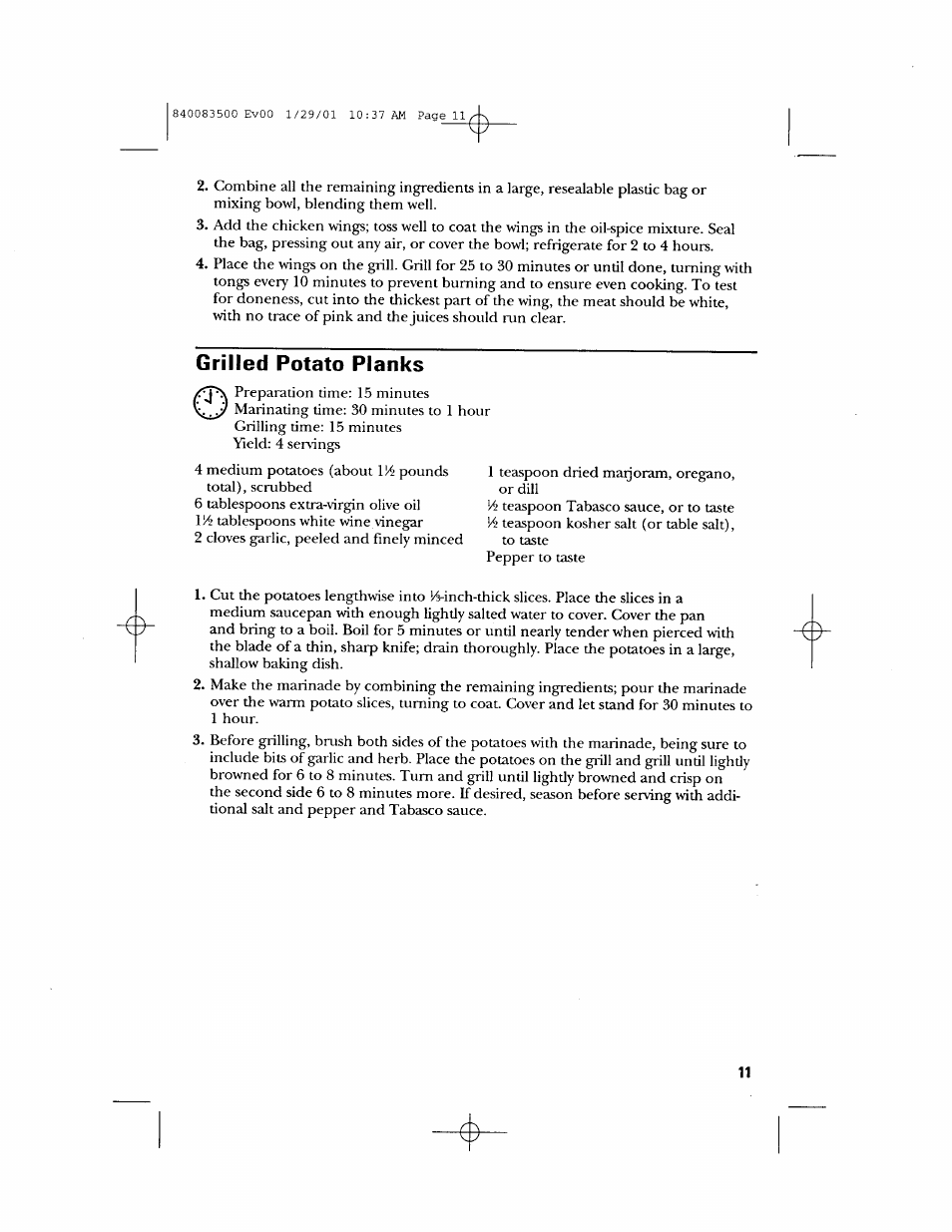 Grilled potato planks | GE 840083500 User Manual | Page 11 / 32