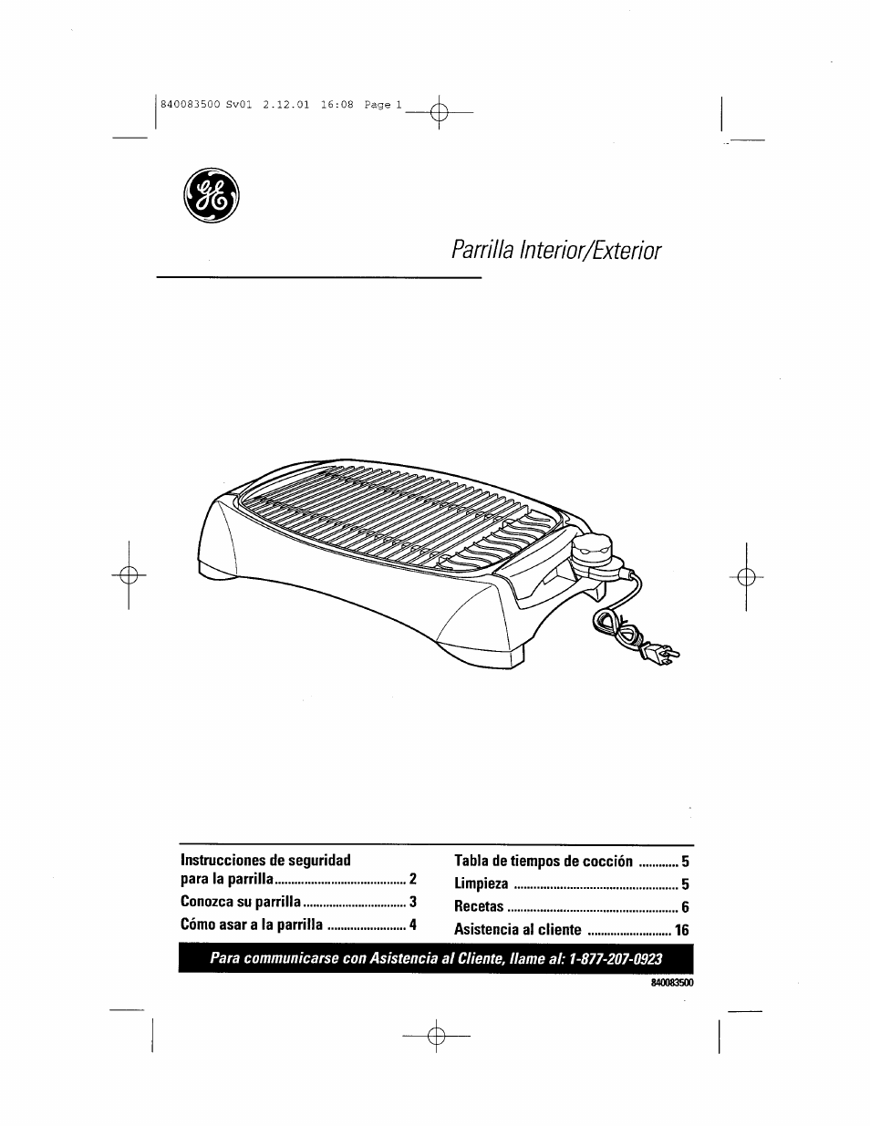 Parrilla interior/exterior | GE 840083500 User Manual | Page 17 / 32