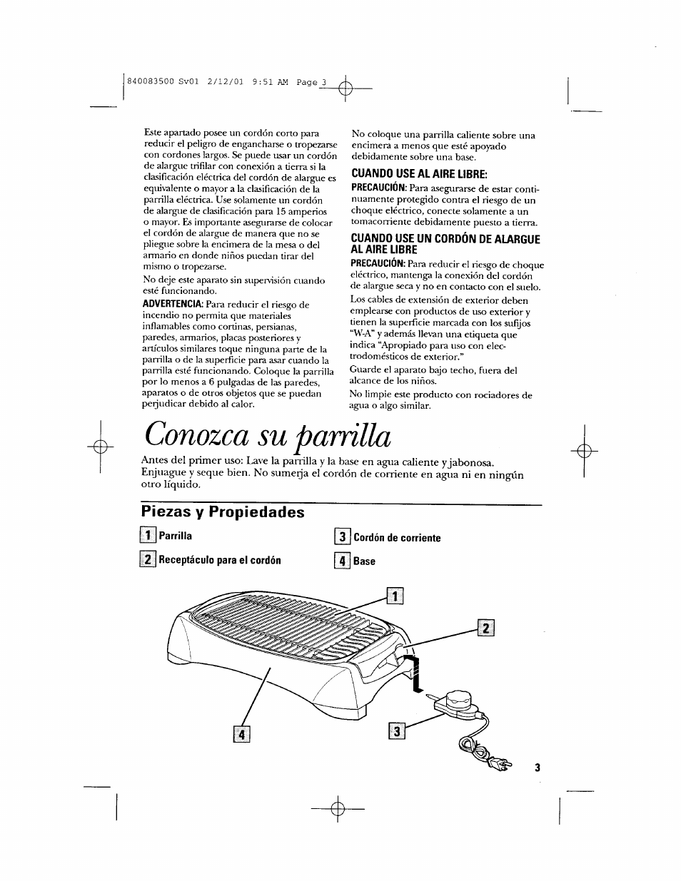 Piezas y propiedades, Conozca su parrilla | GE 840083500 User Manual | Page 19 / 32