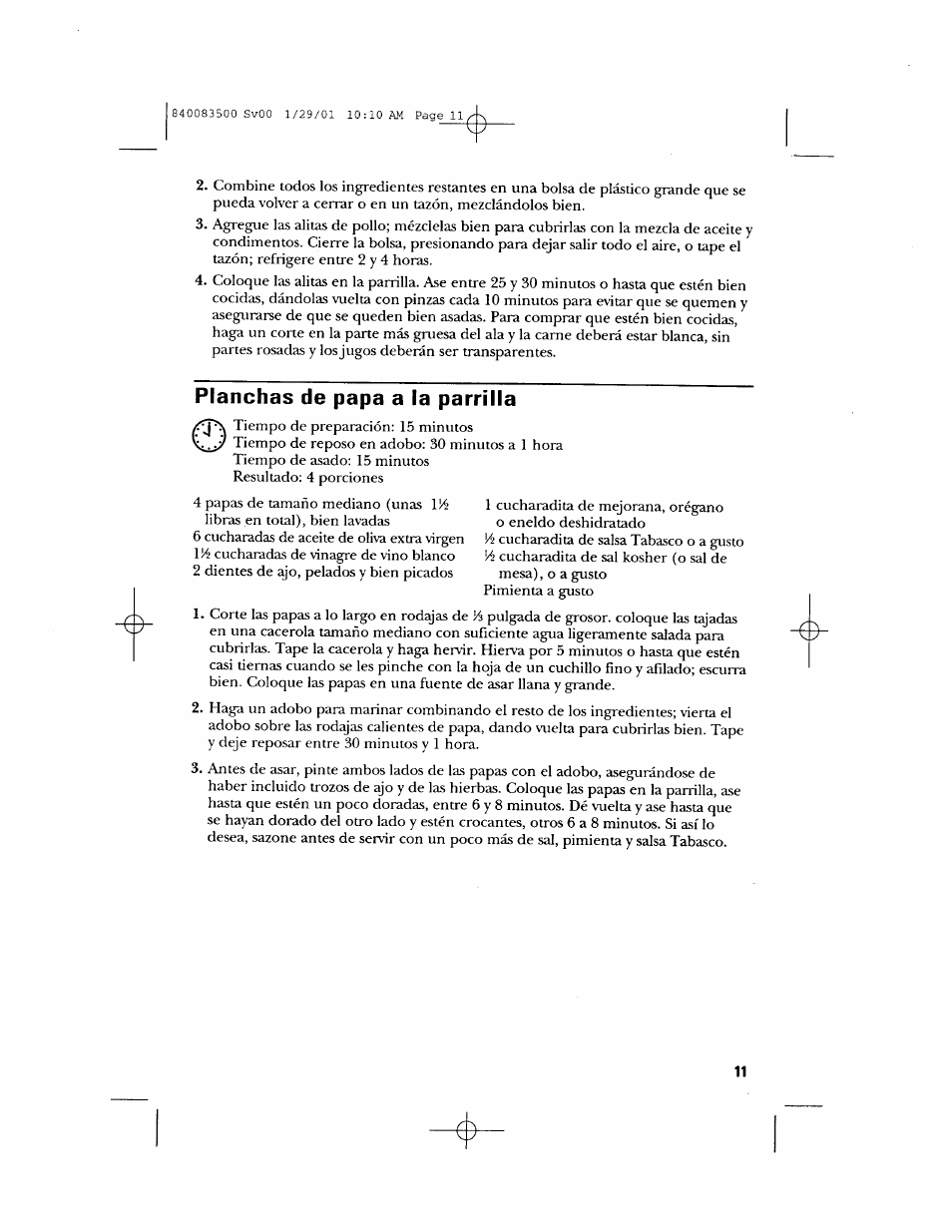 Planchas de papa a la parrilla | GE 840083500 User Manual | Page 27 / 32