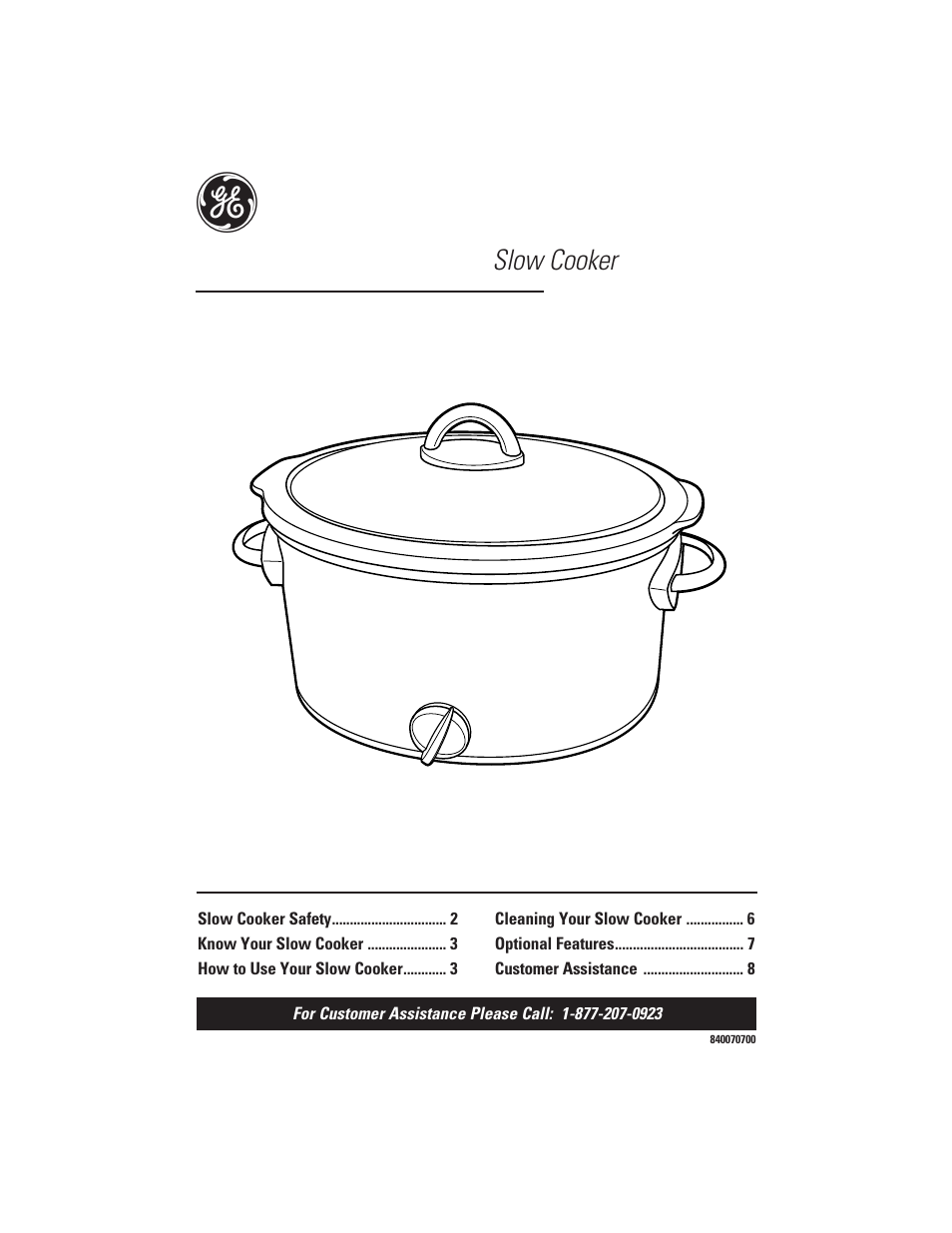 GE 840070700 User Manual | 8 pages