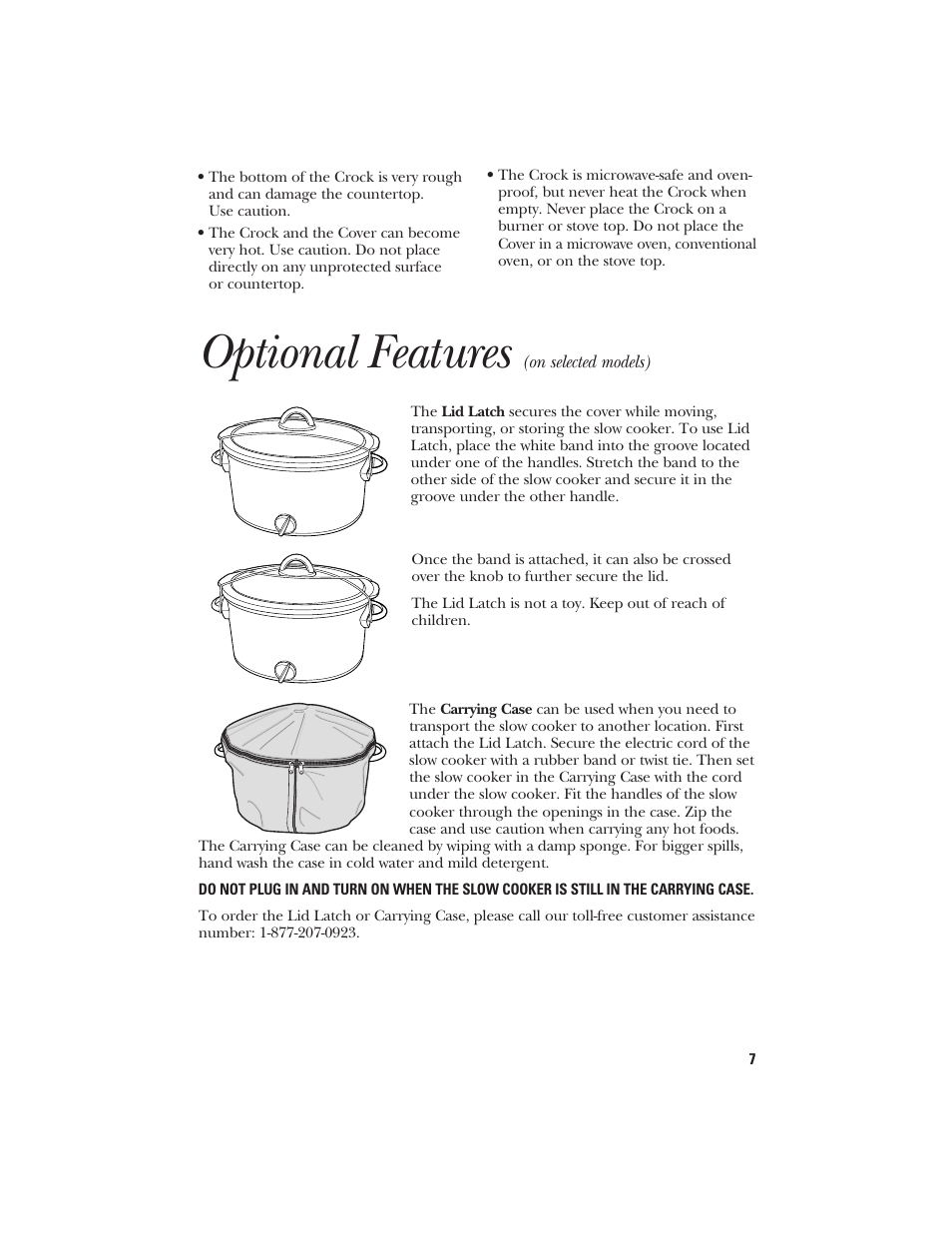 Optional features | GE 840070700 User Manual | Page 7 / 8