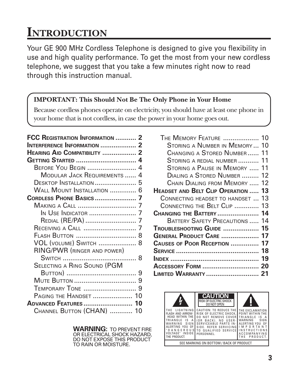 Ntroduction | GE 15432970 User Manual | Page 3 / 22