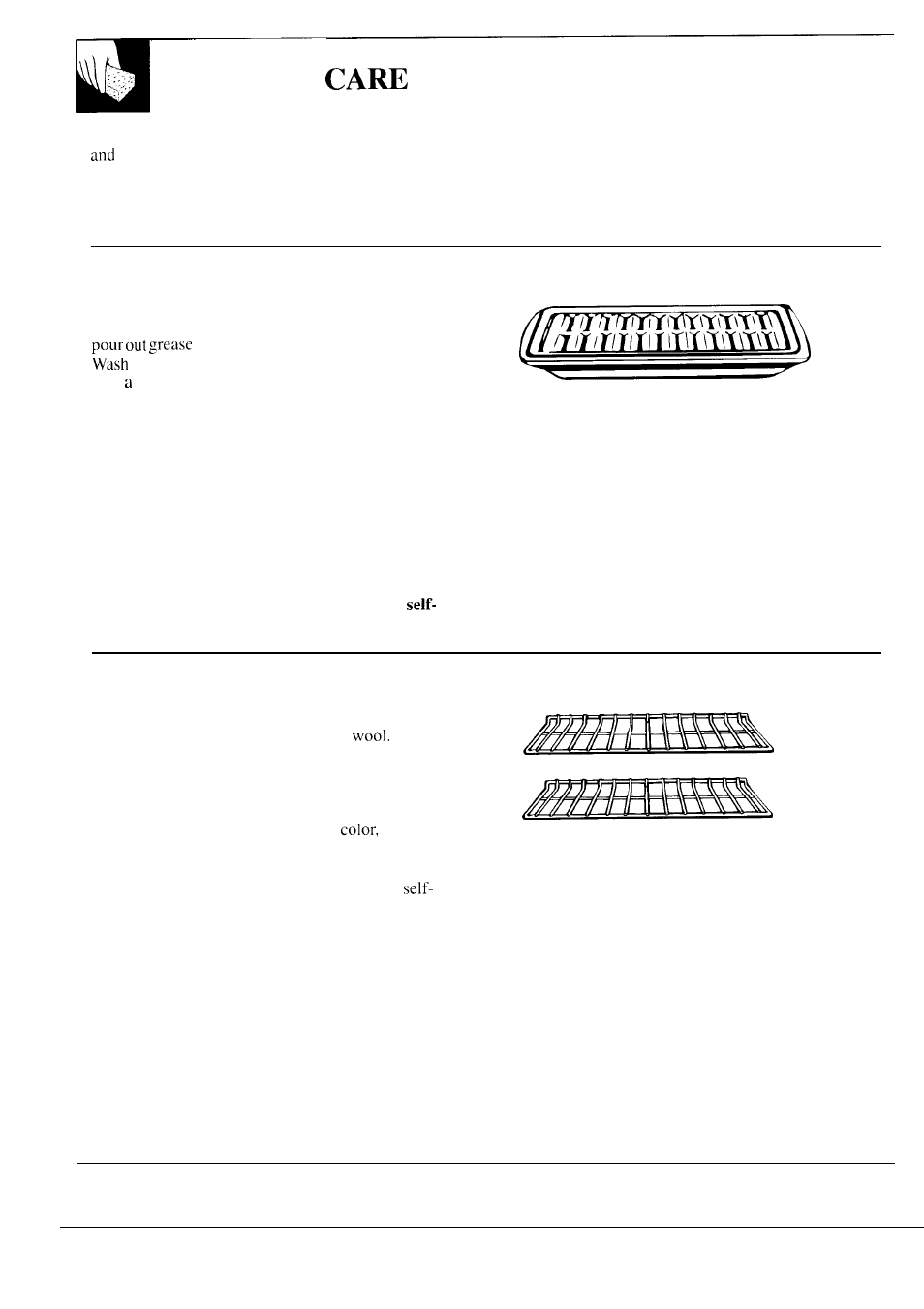 Broiler pan and grid, Oven, And cleaning | Oven shelves and convection roasting rack | GE 164D2966P087 User Manual | Page 34 / 40